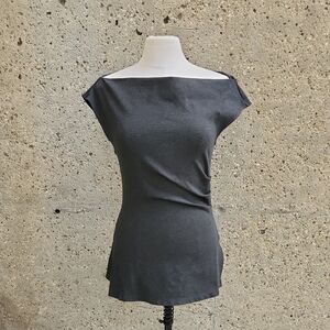 WILFRED Gray wide neck top